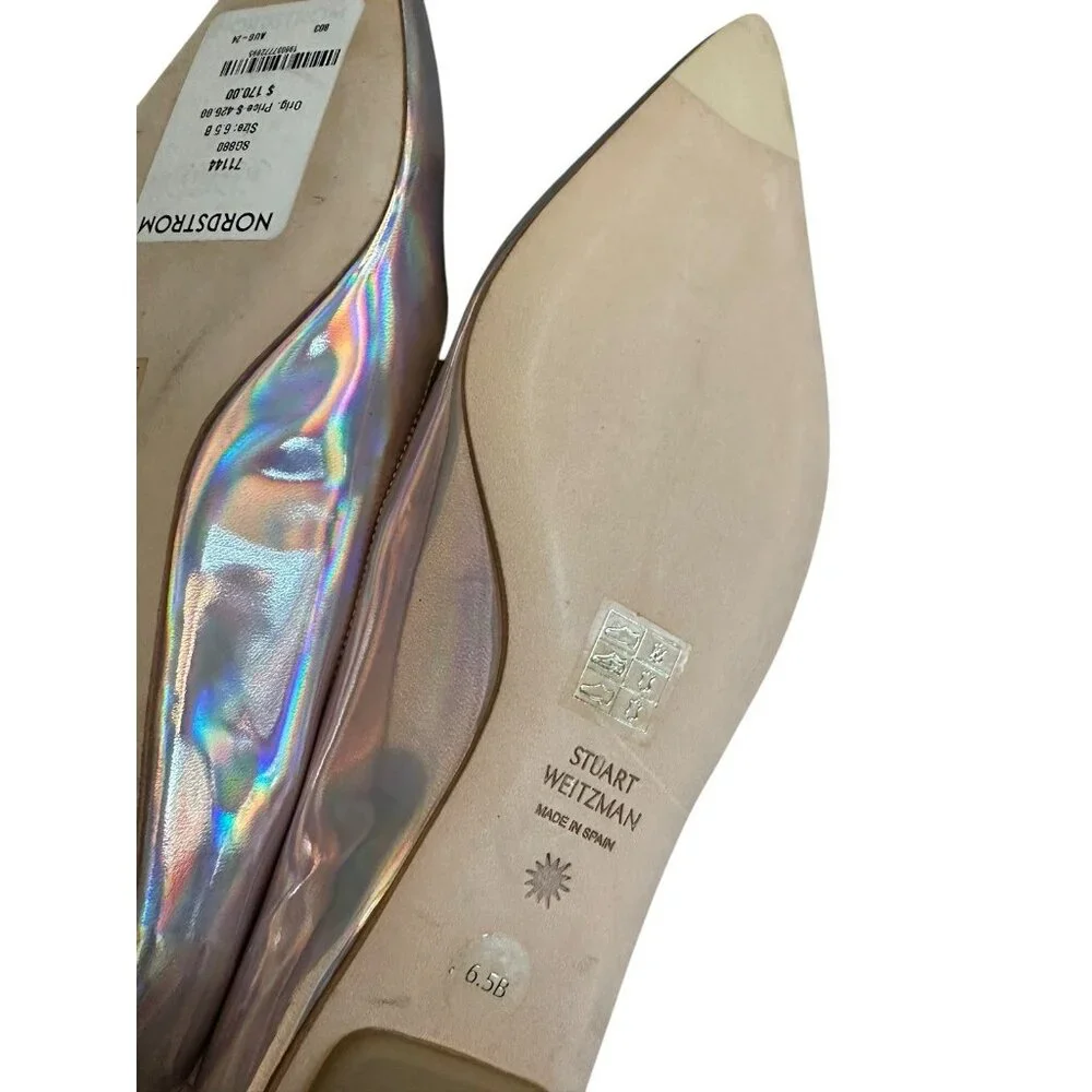 Stuart Weitzman Emilia Mary Jane‎ Flats Iridescent Patent Leather Ballet NEW 6.5